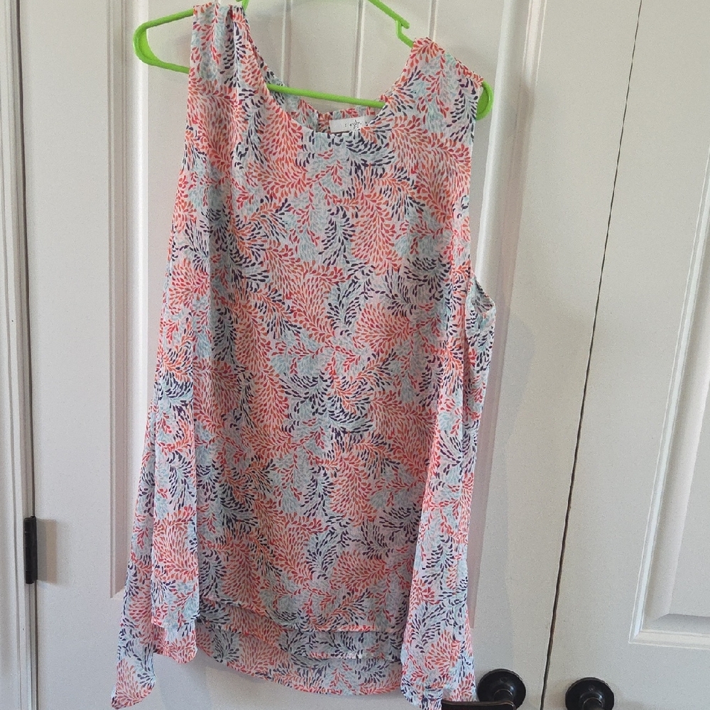 Fever Multicolor Leaf Pattern Top